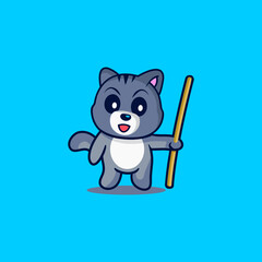 Cute cool cats mascot design