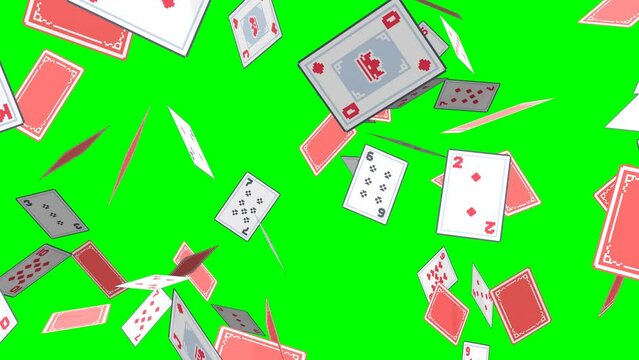 トランプ 落下 カード グリーンバック [ループ対応] [別Verあり]