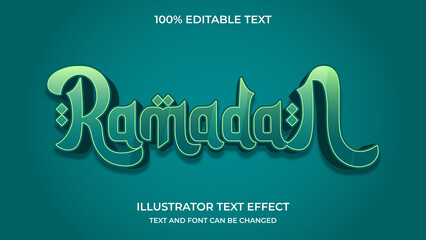 green ramadan arabic text effect