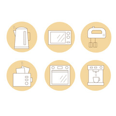 Icons. Kitchen appliances. Vector illustration