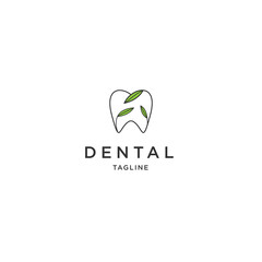 Nature dental line logo design template