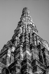 black and white pagoda