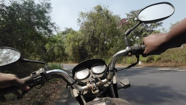 bike ride in malvan green trees south india beautiful road