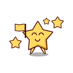 Icon star character, symbol, mascot yellow color