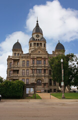 Fototapeta na wymiar Denton County Courthouse in downtown Denton, TX