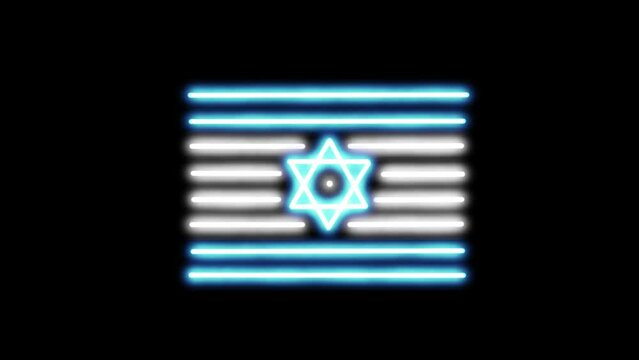 Israel Neon Flag animation