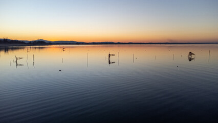 Lago Trasimeno al tramonto