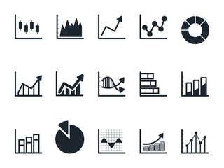 Icon set of Graph and Chart Diagram.