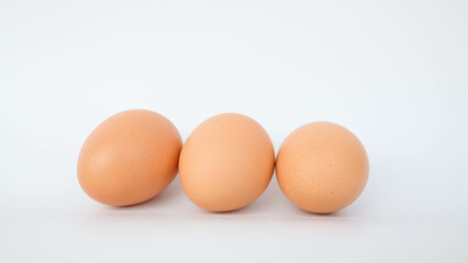 isolated chicken eggs on a white background