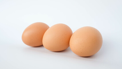 isolated chicken eggs on a white background