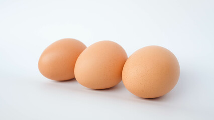 isolated chicken eggs on a white background