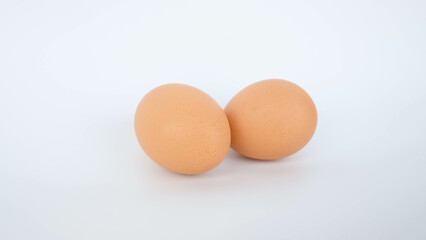 isolated chicken eggs on a white background