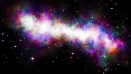 Fototapeta premium Dramatic Space Colorful and amazing Star Universe. Background for your content like as video, gaming, broadcast, streaming, promotion, advertise, presentation, sport, marketing, webinar, education etc