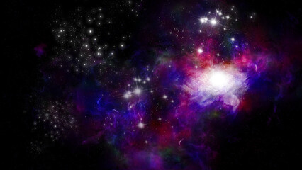 Obraz premium Dramatic Space Colorful and amazing Star Universe. Background for your content like as video, gaming, broadcast, streaming, promotion, advertise, presentation, sport, marketing, webinar, education etc