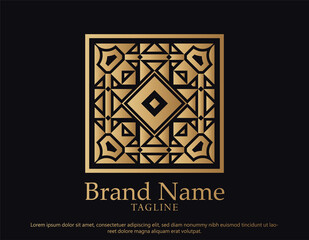 luxury ornament style line art logo