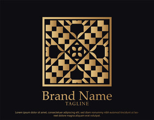 luxury ornament style line art logo