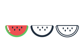 Cute watermelon icon, Vector and Illustration.