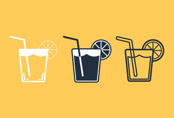 Orange juice icon, Vector and Illustration.