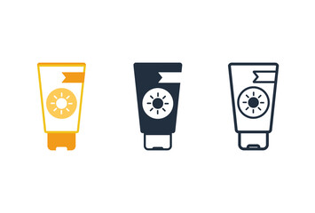 Sunscreen bottle icon, Vector and Illustration.