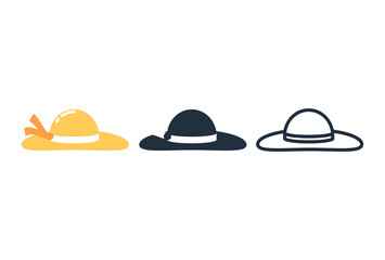 Cartoon straw hat icon, Vector and Illustration.