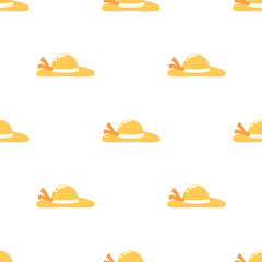 Cartoon straw hat seamless pattern background, Vector and Illustration.