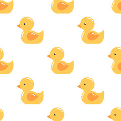 Seamless little duck pattern background, Vector and Illustration.
