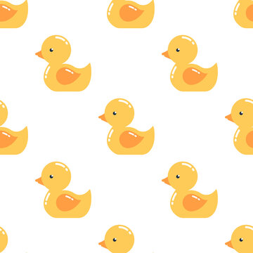 Seamless little duck pattern background, Vector and Illustration.