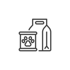 Pet food products line icon