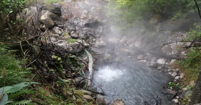 Geothermal activity fumaroles in Rincon de la Vieja National Park, Costa Rica