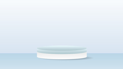 Blue Podium and minimal abstract background , 3D stage podium display product , stand to show cosmetic products ,illustration 3d Vector EPS 10