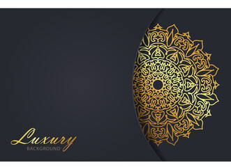 Luxurty mandala style golden pattern background.