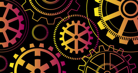 geometric black background gear gradient future Digital data, abstract, simple, futuristic, modern design EP.5