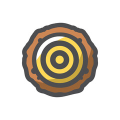 Tree Rings cross section Vector icon Cartoon illustration.