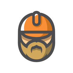 Builder man in a helmet Vector icon Cartoon illustration.