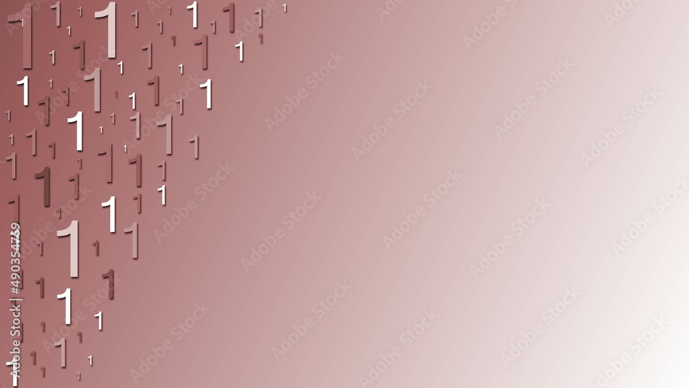 Poster greeting card with space for your text or signature - arrangement of multiple number 1 in different 