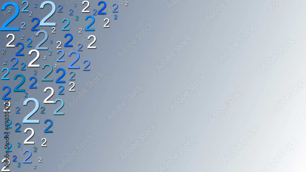 Poster greeting card with space for your text or signature - arrangement of multiple number 2 in different 