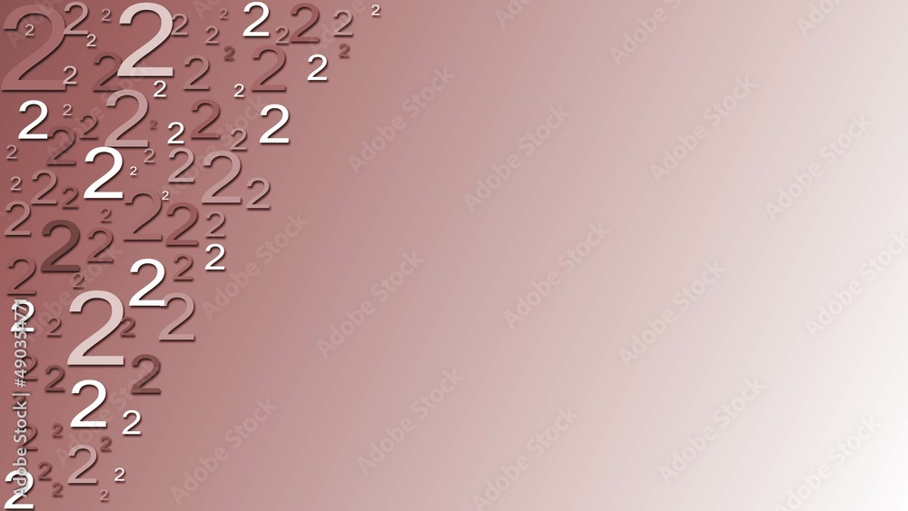 Poster greeting card with space for your text or signature - arrangement of multiple number 2 in different 