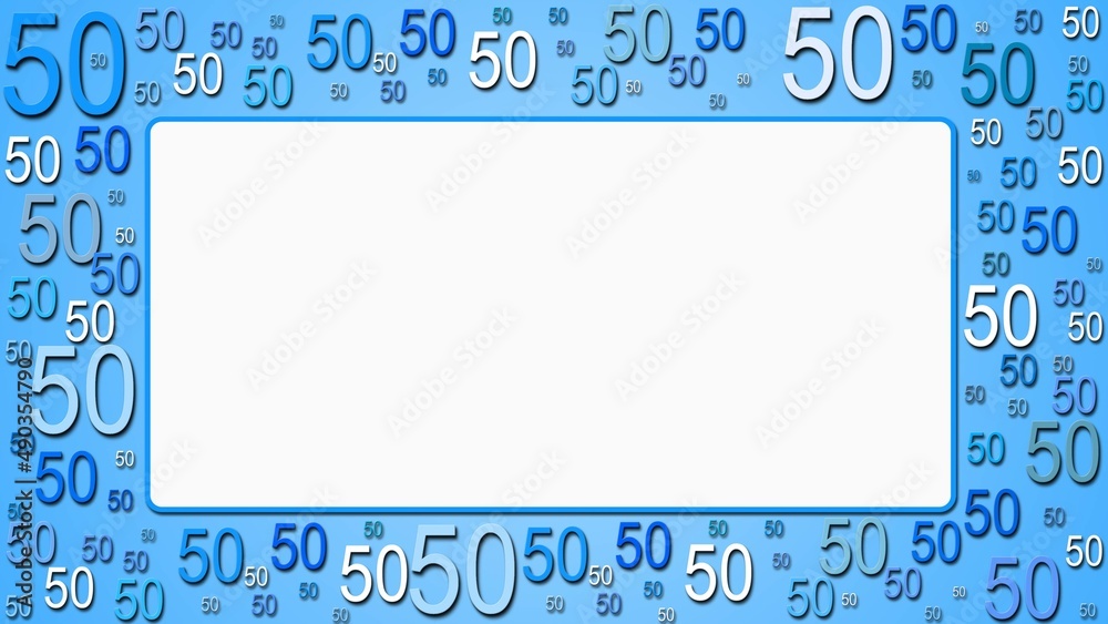 Poster greeting card with space for your text or signature - framed of multiple number 50 in different size