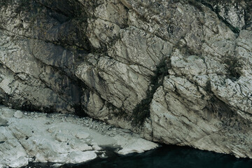 The river with rock in rural area in Japan