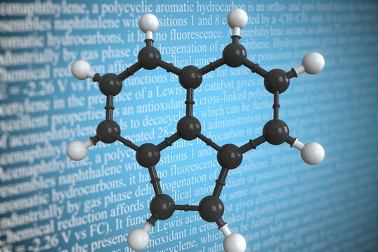 Molecular model of acenaphthylene, 3D rendering