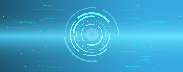 Blue circle technology abstract technology innovation concept vector background and glowing light with some Elements of this image panorama
