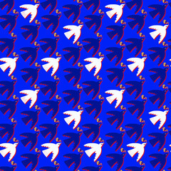 Seamless pattern with flying birds