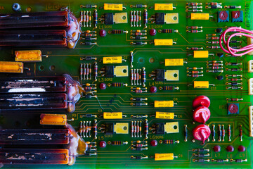Electronic circuit board - microcircuit of the welding machine. Welding machine control unit.