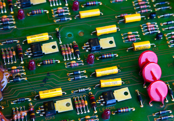 Electronic circuit board - microcircuit of the welding machine. Welding machine control unit.