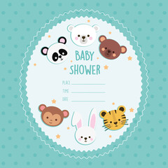 baby shower invitation with animals