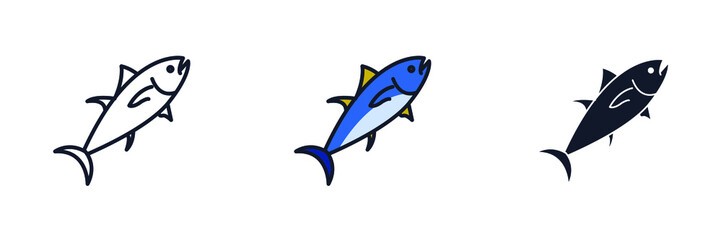Bluefin tuna icon symbol template for graphic and web design collection logo vector illustration