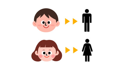 Obraz premium hand drawn male female toilet pictogram