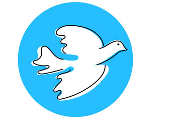 Friedenstaube auf Blau