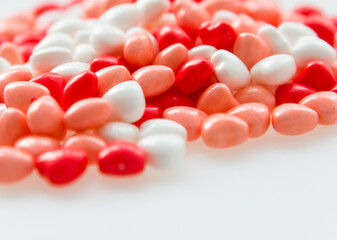 Group of little colorful candy hearts.