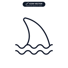 Shark fin icon symbol template for graphic and web design collection logo vector illustration